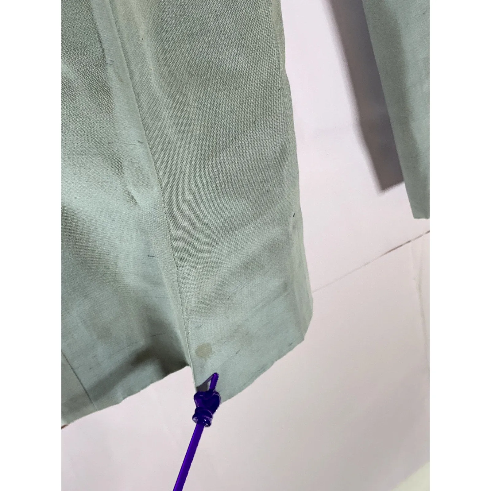 AKRIS Women's Light Green Cotton/Silk Straight-Leg Side-Zip Dress Pant SZ 4