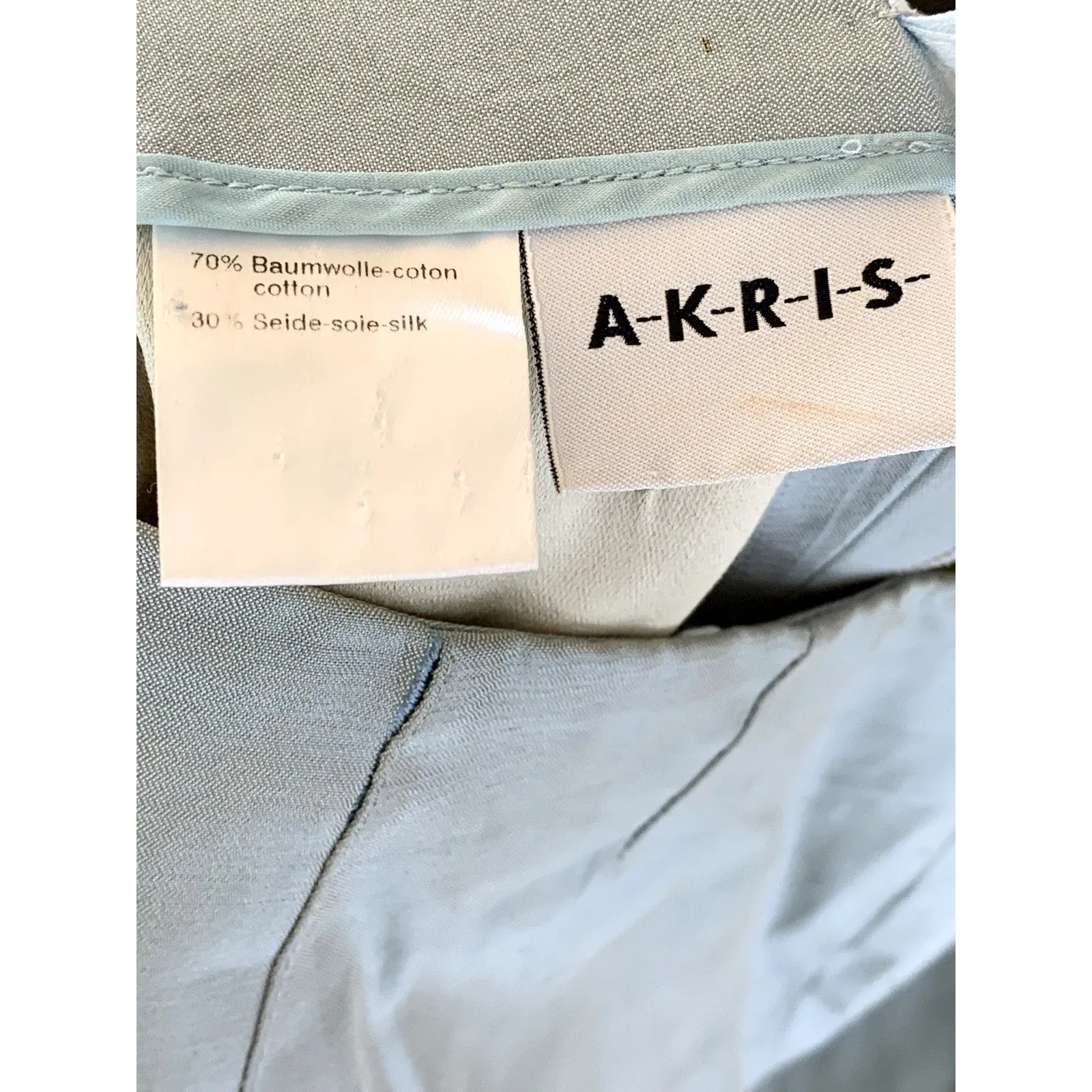 AKRIS Women's Light Green Cotton/Silk Straight-Leg Side-Zip Dress Pant SZ 4