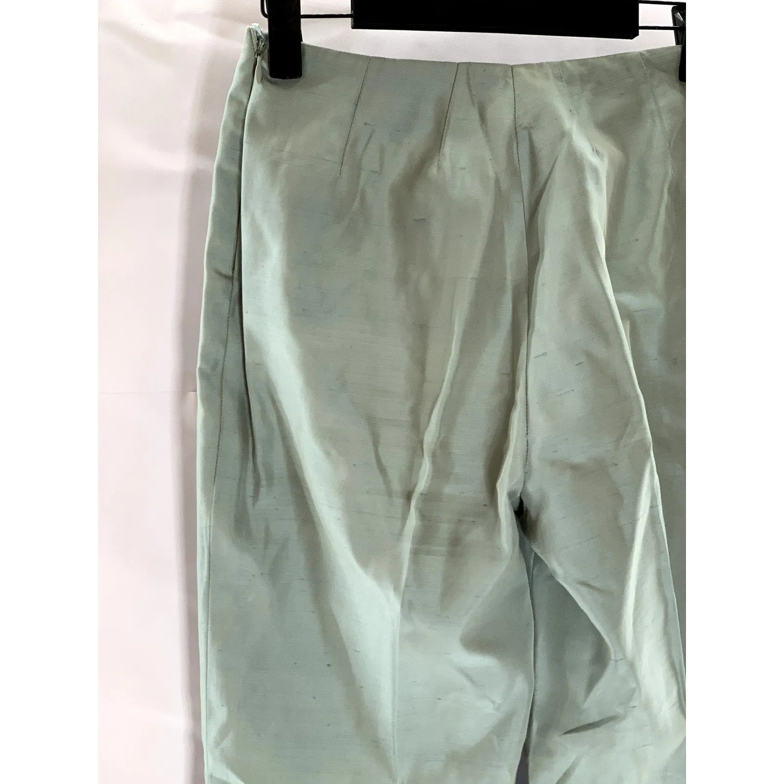 AKRIS Women's Light Green Cotton/Silk Straight-Leg Side-Zip Dress Pant SZ 4