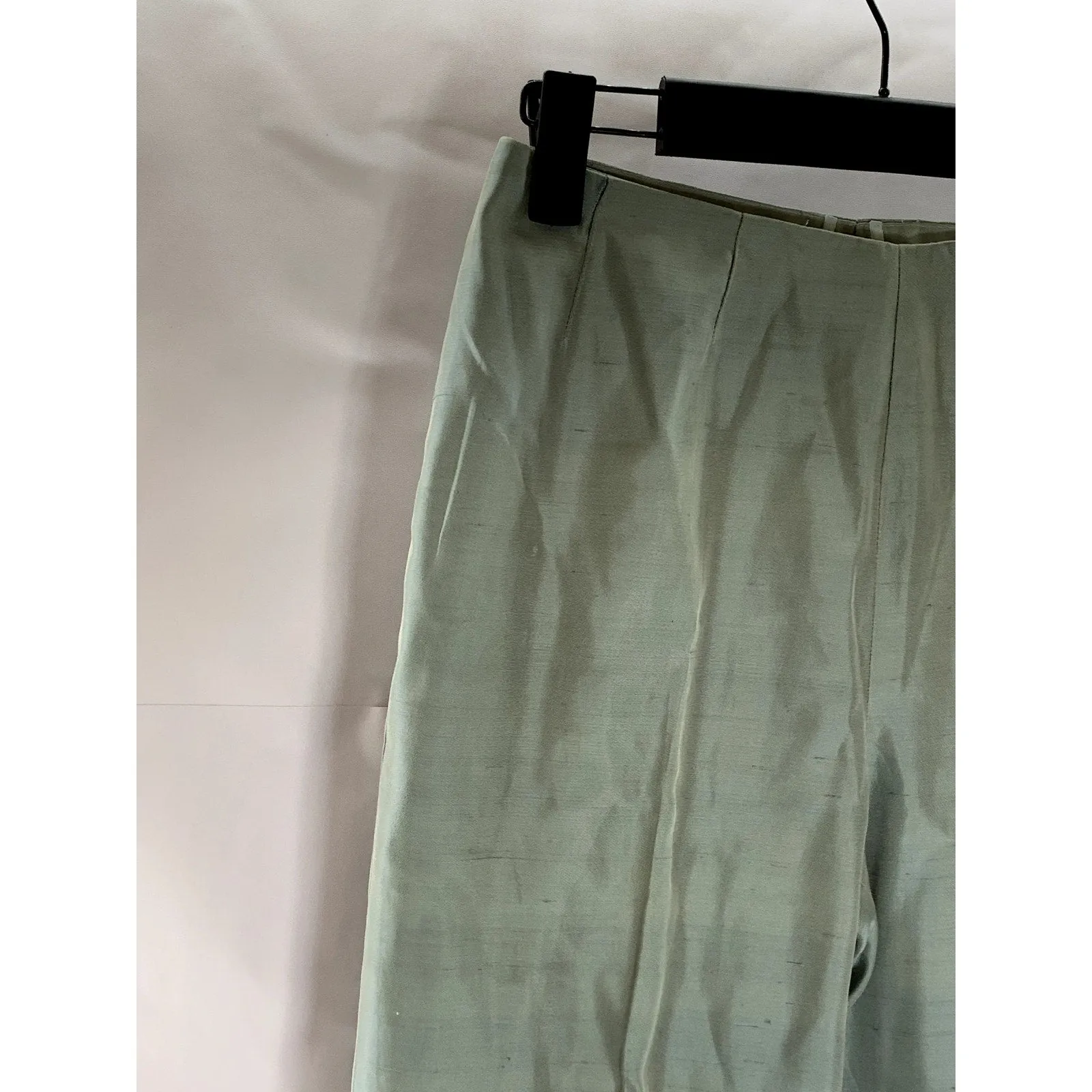 AKRIS Women's Light Green Cotton/Silk Straight-Leg Side-Zip Dress Pant SZ 4