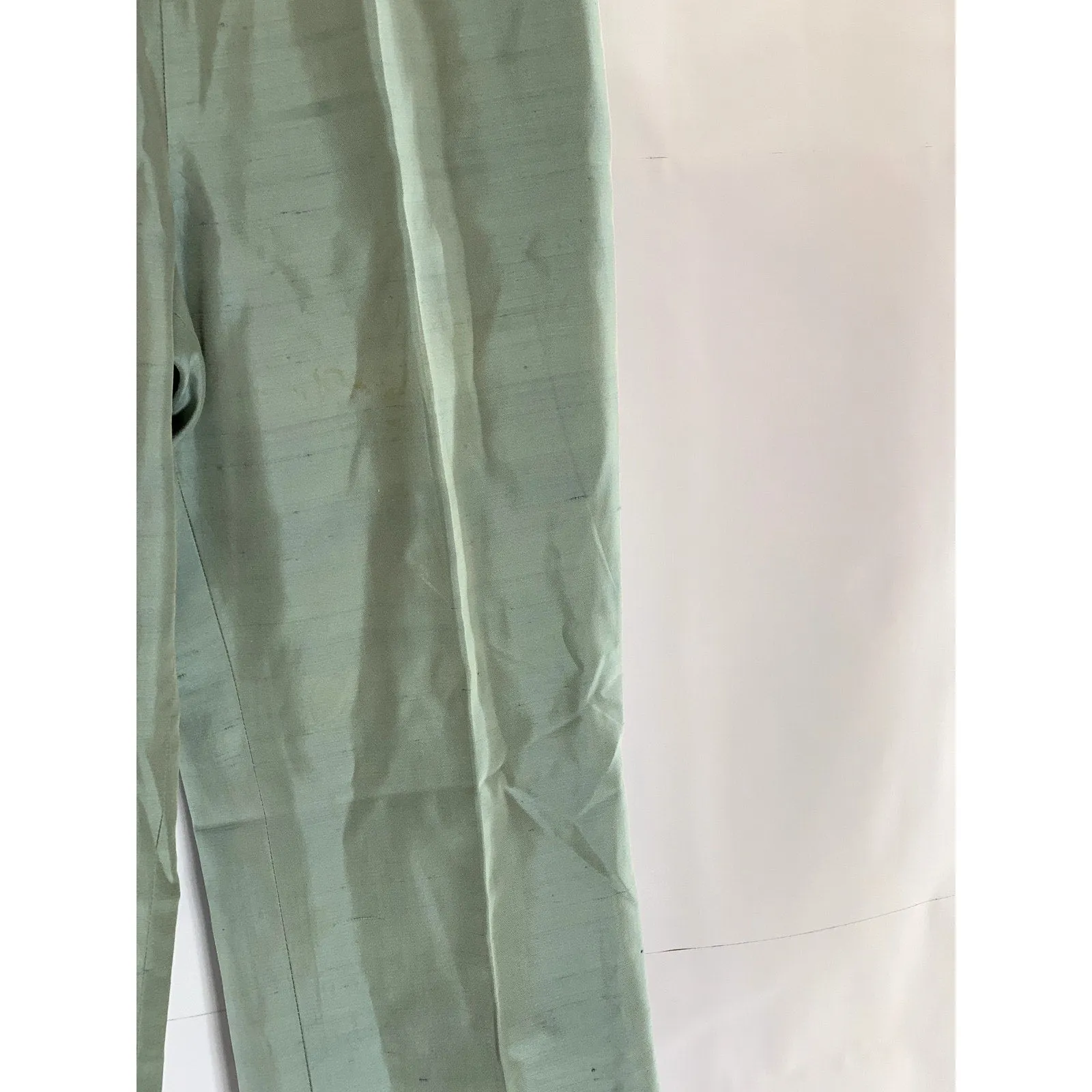 AKRIS Women's Light Green Cotton/Silk Straight-Leg Side-Zip Dress Pant SZ 4