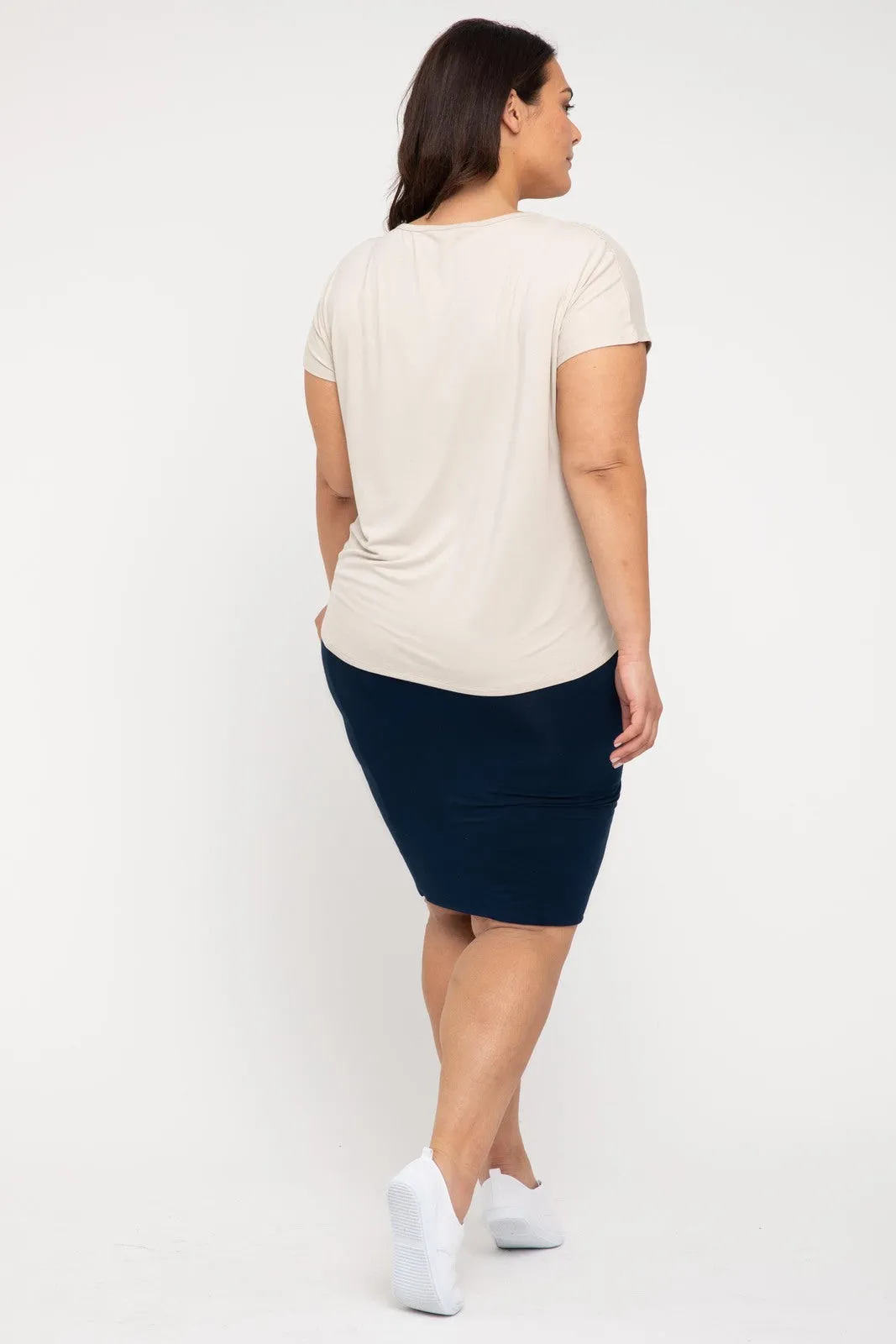 ALEXA Bamboo Bone Short Sleeve Top