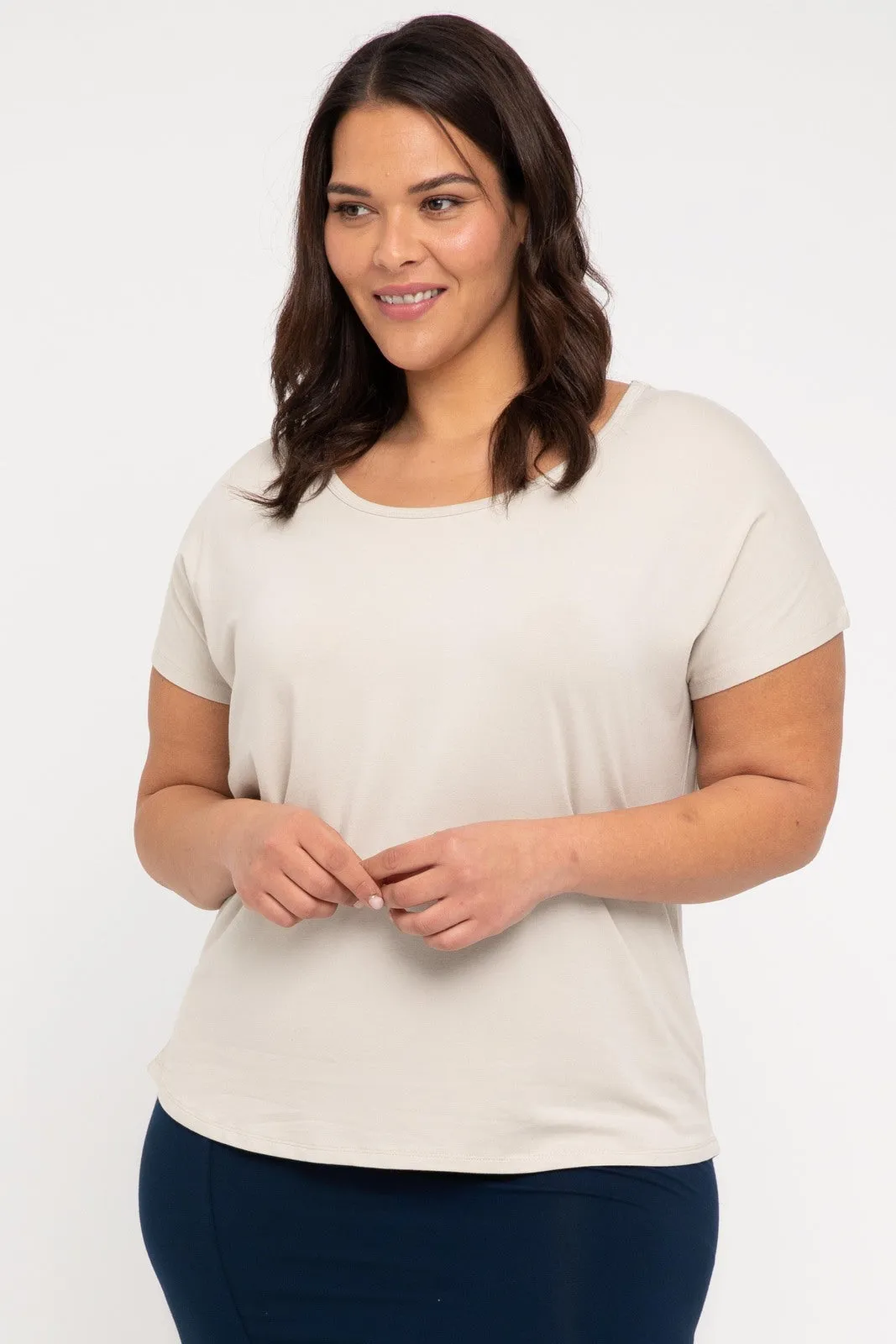 ALEXA Bamboo Bone Short Sleeve Top