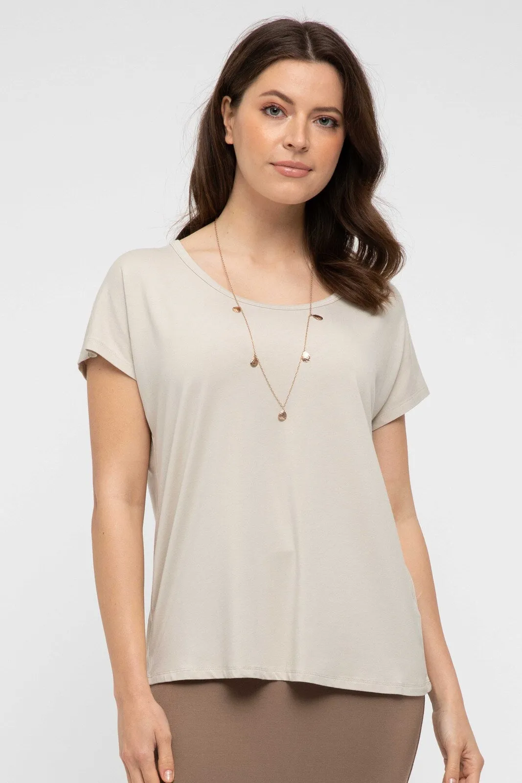 ALEXA Bamboo Bone Short Sleeve Top