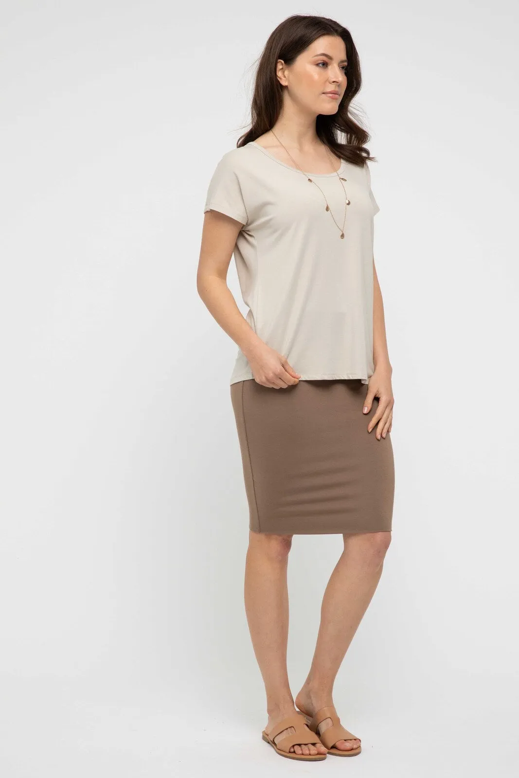 ALEXA Bamboo Bone Short Sleeve Top