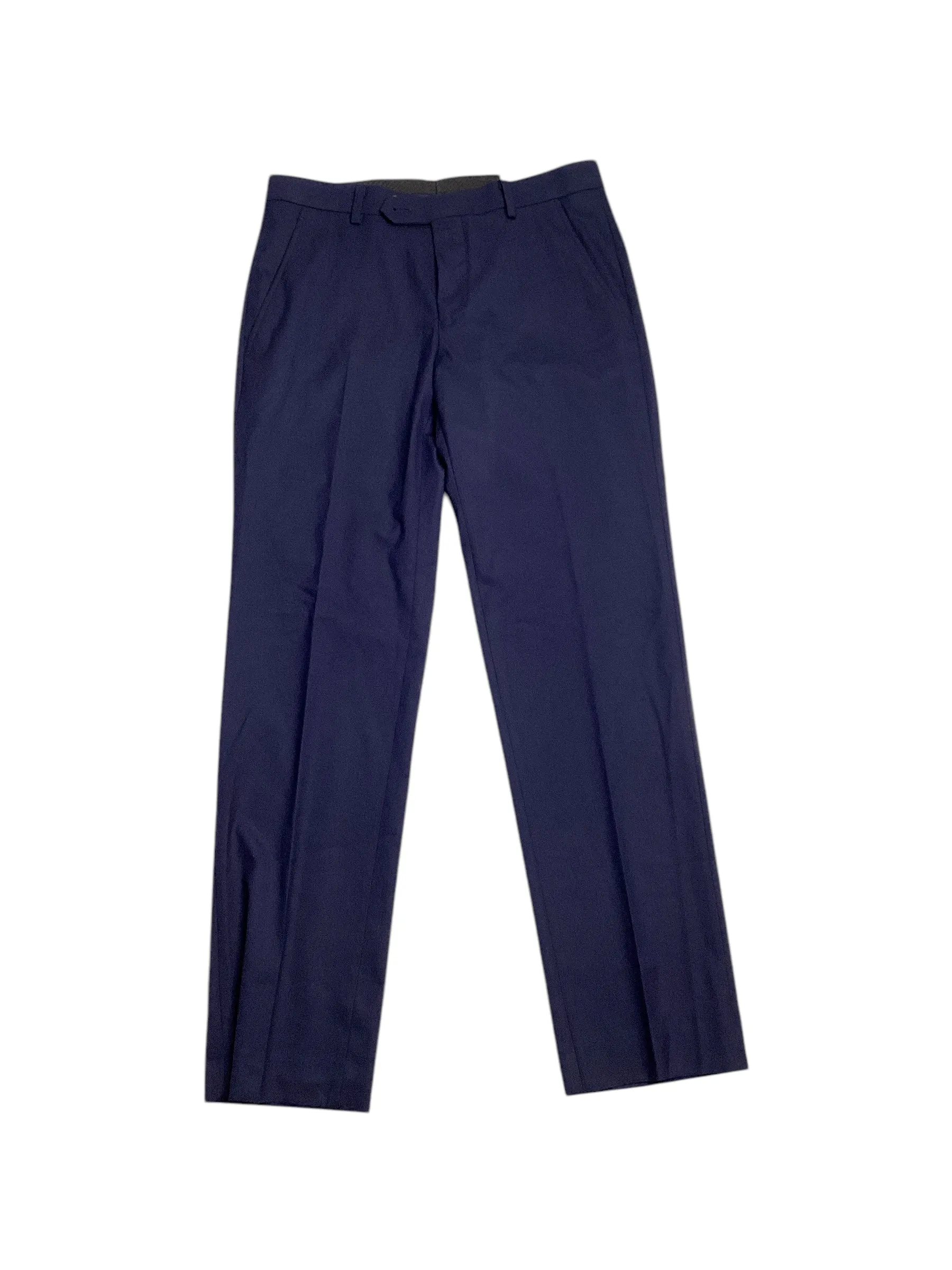 Alfani Mens Slim fit Dress Pants 33 / 30 Blue Solid Stretch