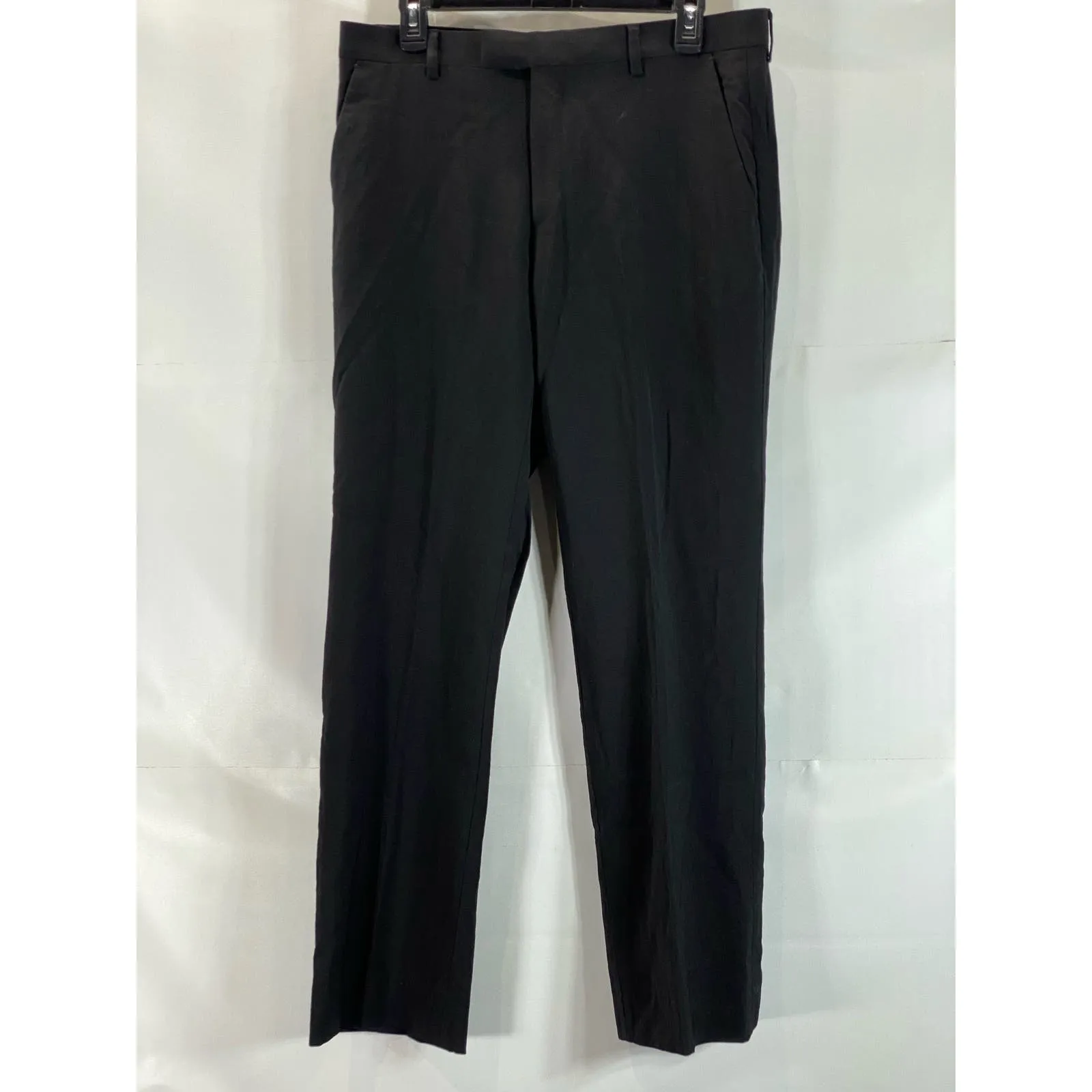 BANANA REPUBLIC Men's Black Solid Tailored Slim-Fit Dress Pants SZ 33X32