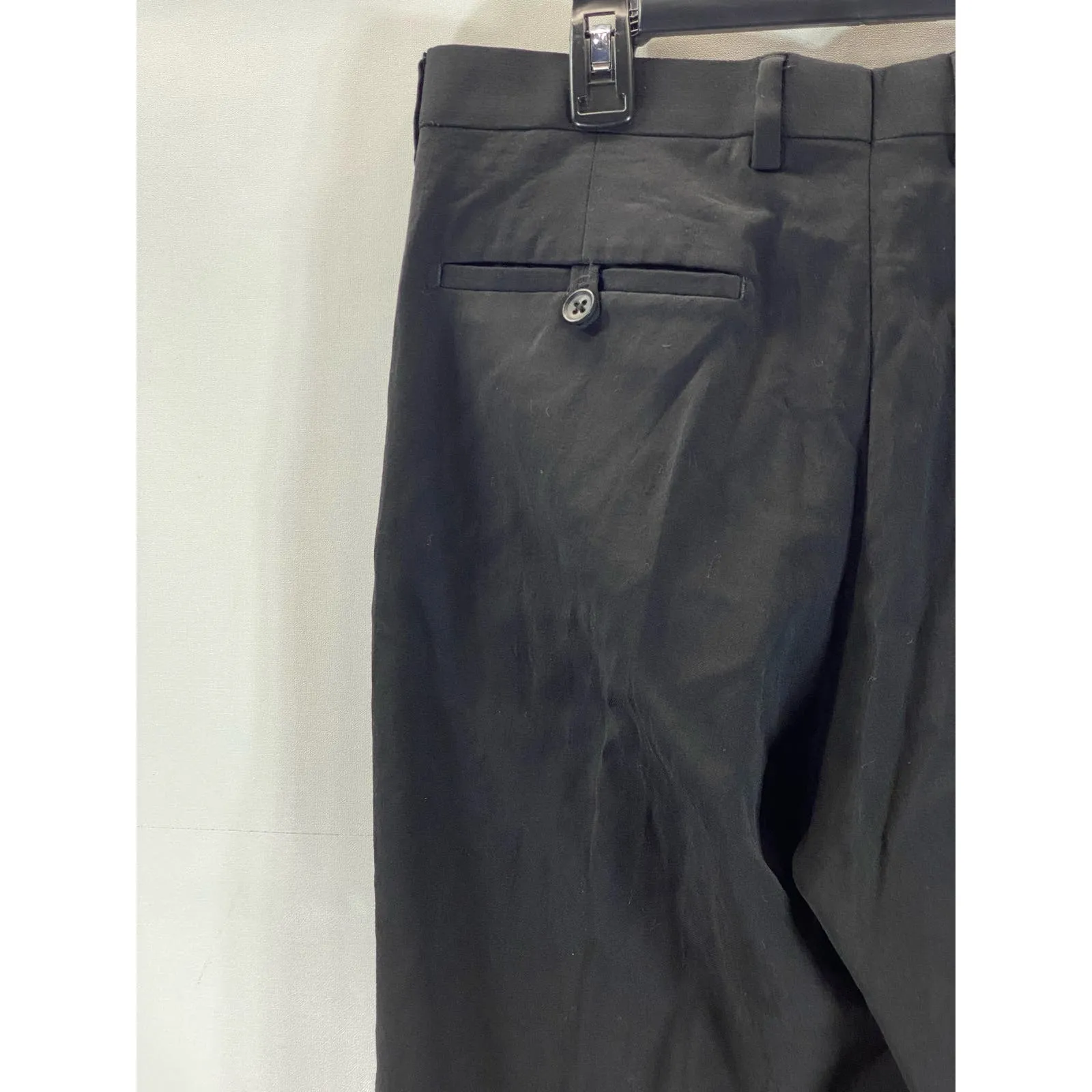 BANANA REPUBLIC Men's Black Solid Tailored Slim-Fit Dress Pants SZ 33X32