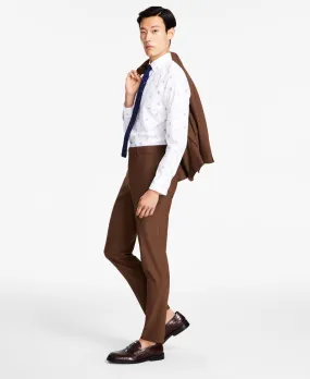 Bar Iii Mens Slim fit Dress Pants 32 / 32 Brown Solid