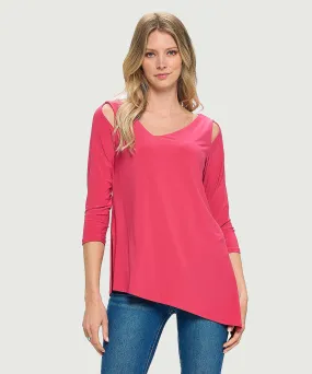 *Best Seller* Asymmetrical 3/4 Sleeve Top - LAST TANGO MS390