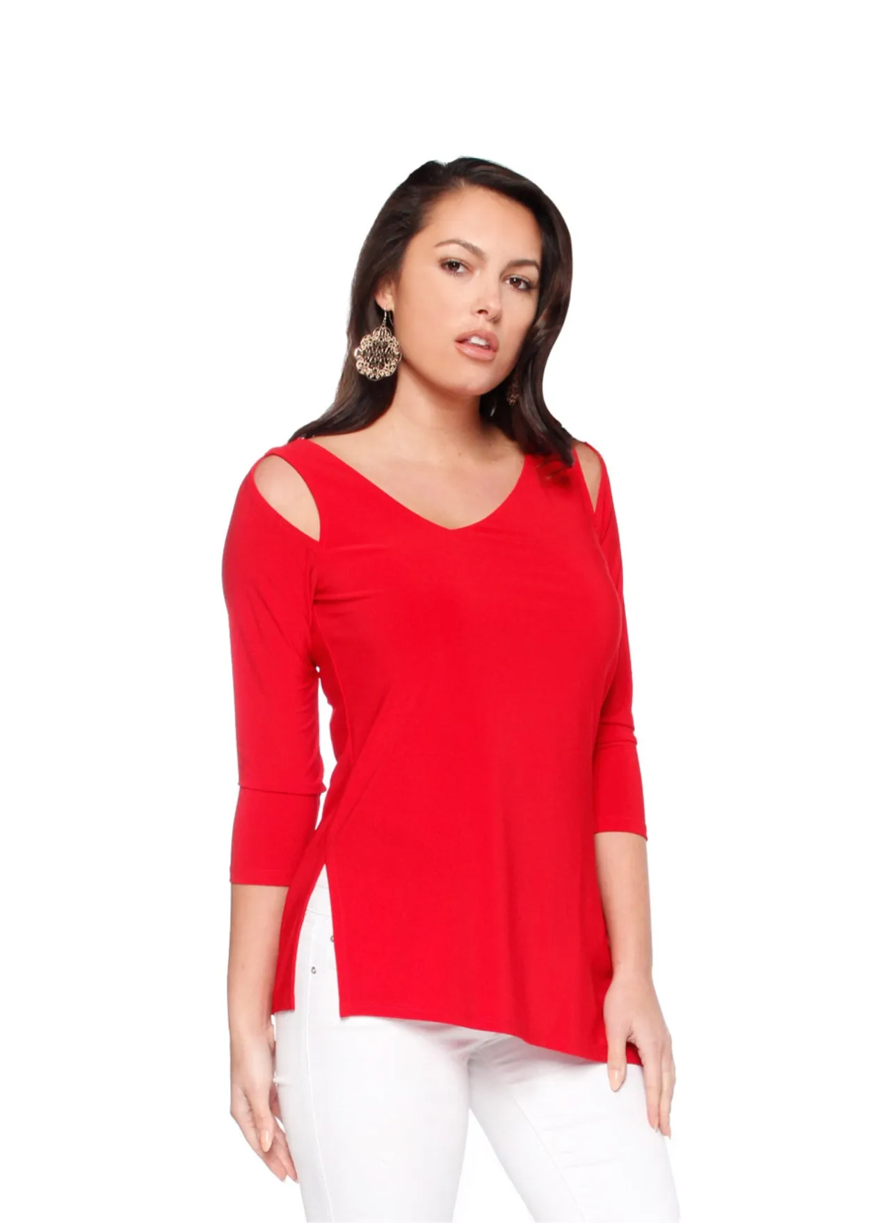 *Best Seller* Asymmetrical 3/4 Sleeve Top - LAST TANGO MS390