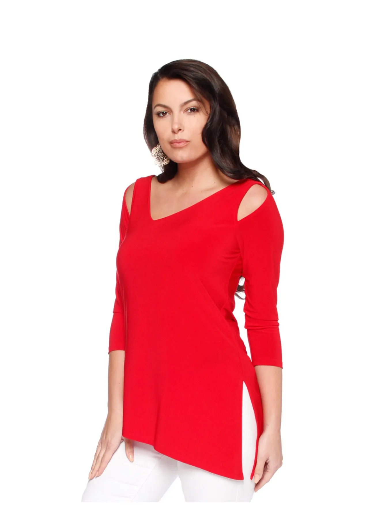 *Best Seller* Asymmetrical 3/4 Sleeve Top - LAST TANGO MS390