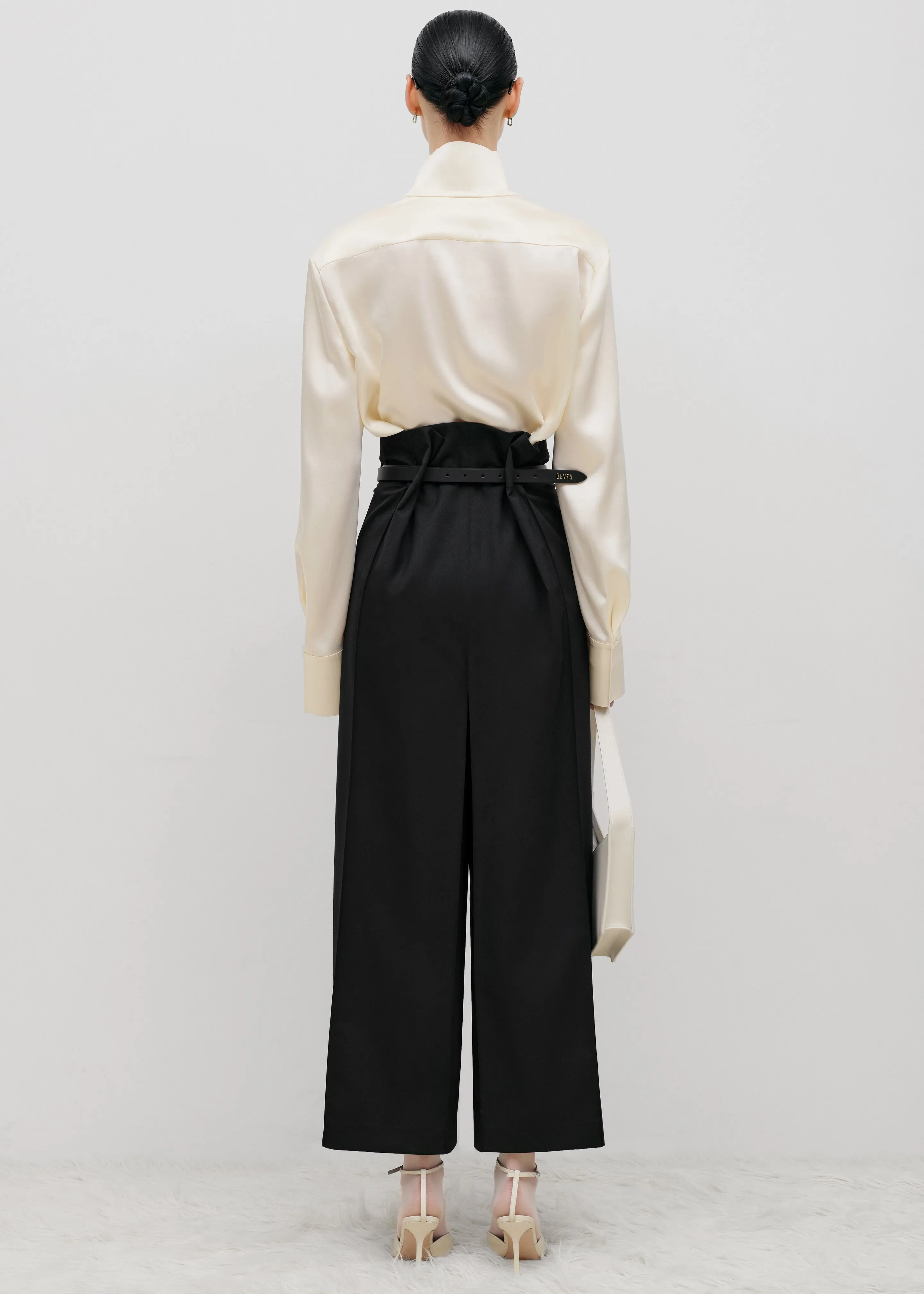 Bevza Belted Square Culottes - Black