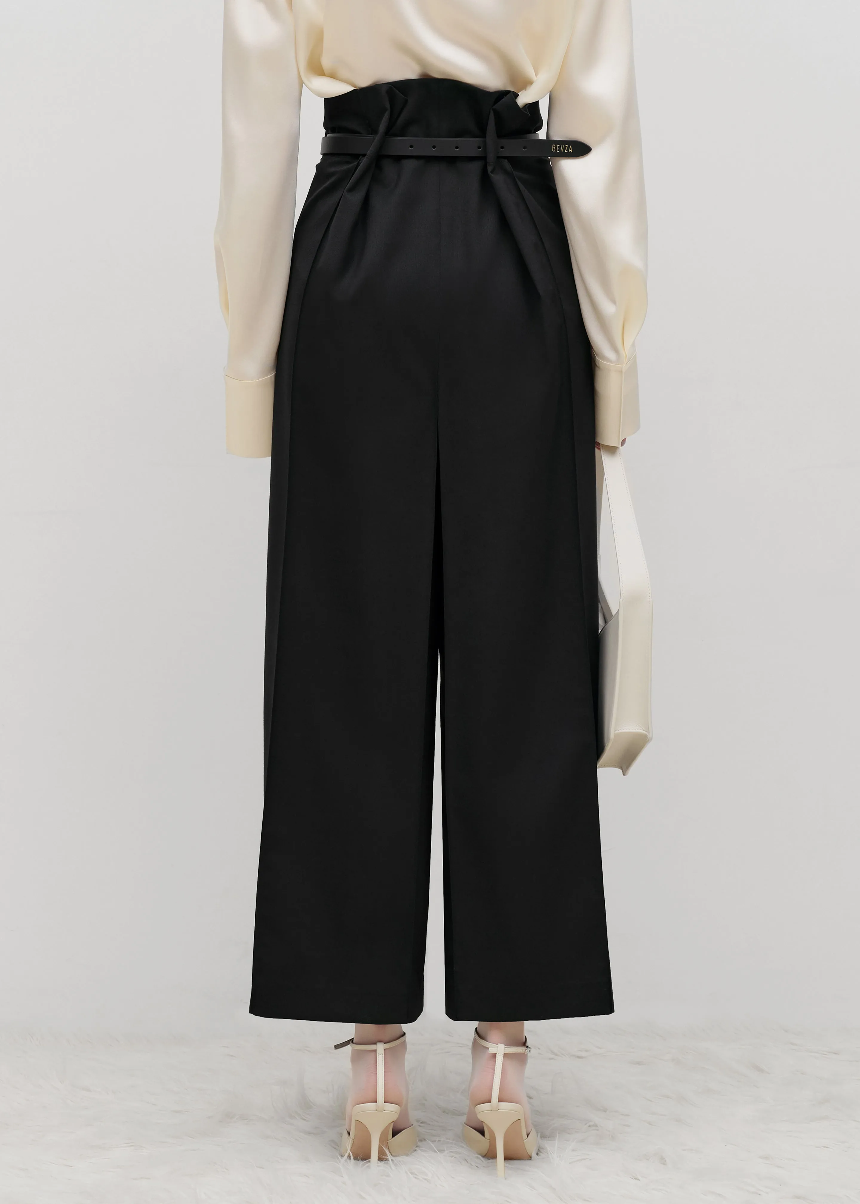 Bevza Belted Square Culottes - Black
