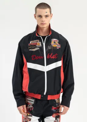 BLACK/RED A.I. PATCHES EMBRIDERY TRACK JACKET