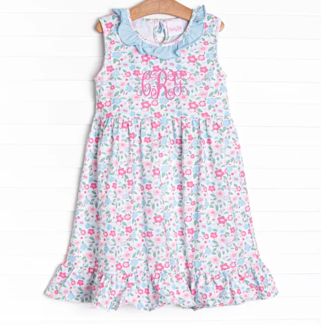 Blue Floral Dress, Blue