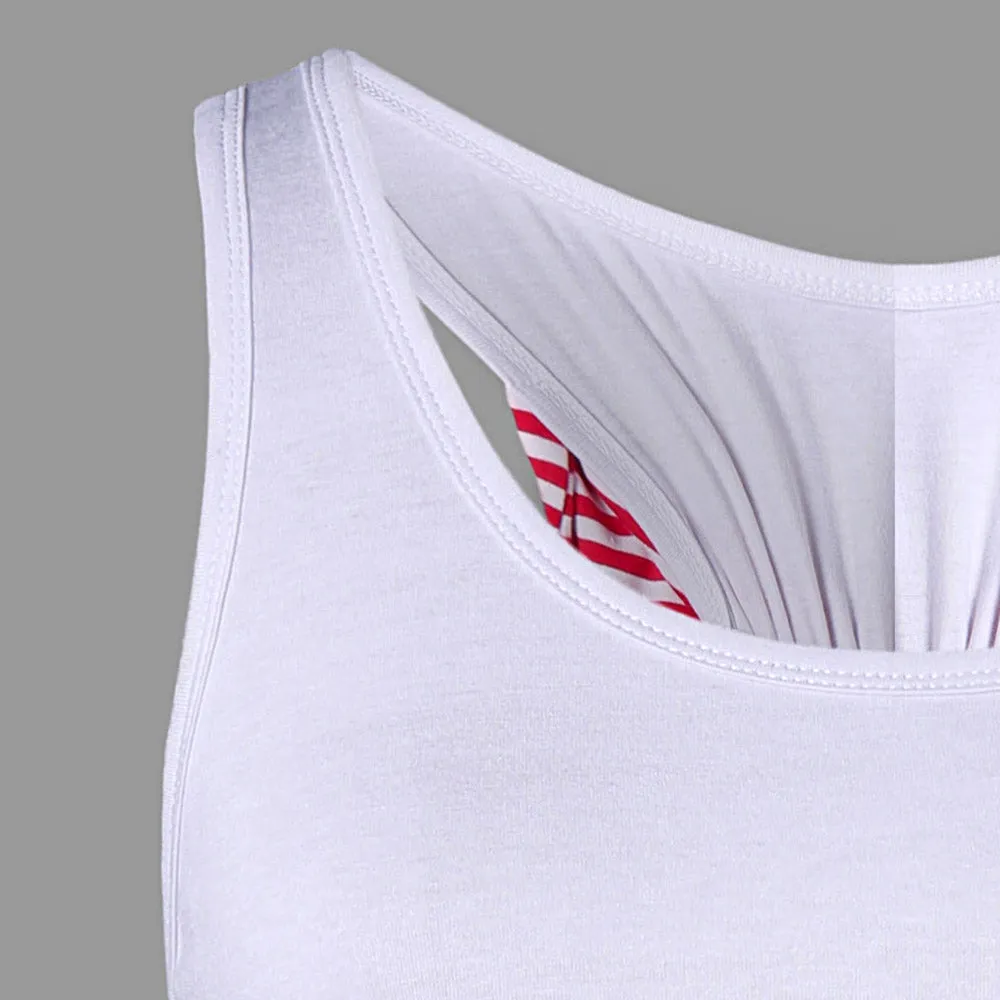 Bowknot Embellished American Flag Tank Top