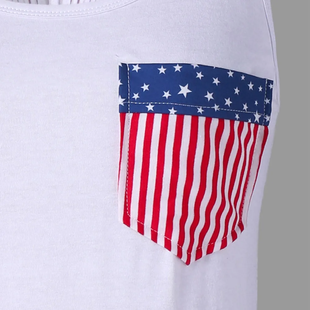 Bowknot Embellished American Flag Tank Top