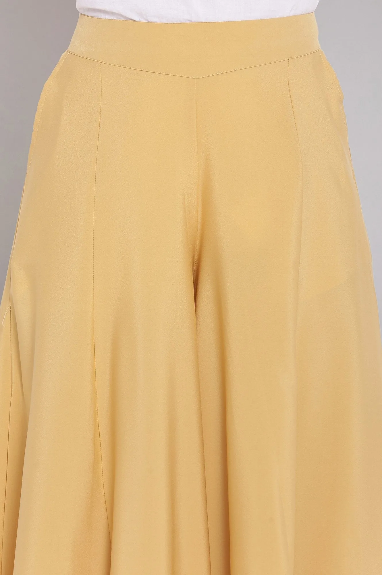 Brown solid flared palazzo