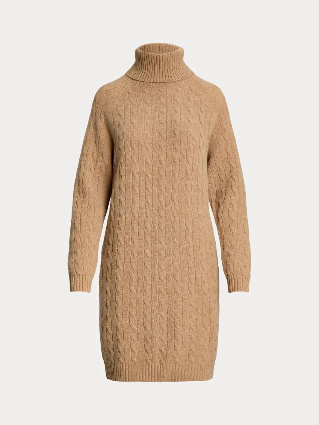 CABEL WOOL-CASHMERE TURTLENECK DRESS Camel