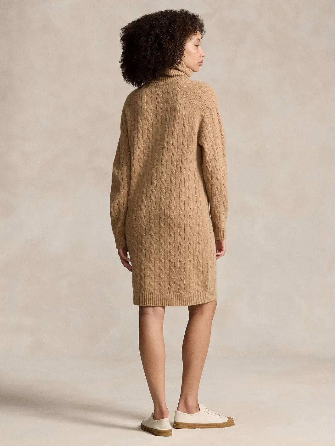CABEL WOOL-CASHMERE TURTLENECK DRESS Camel