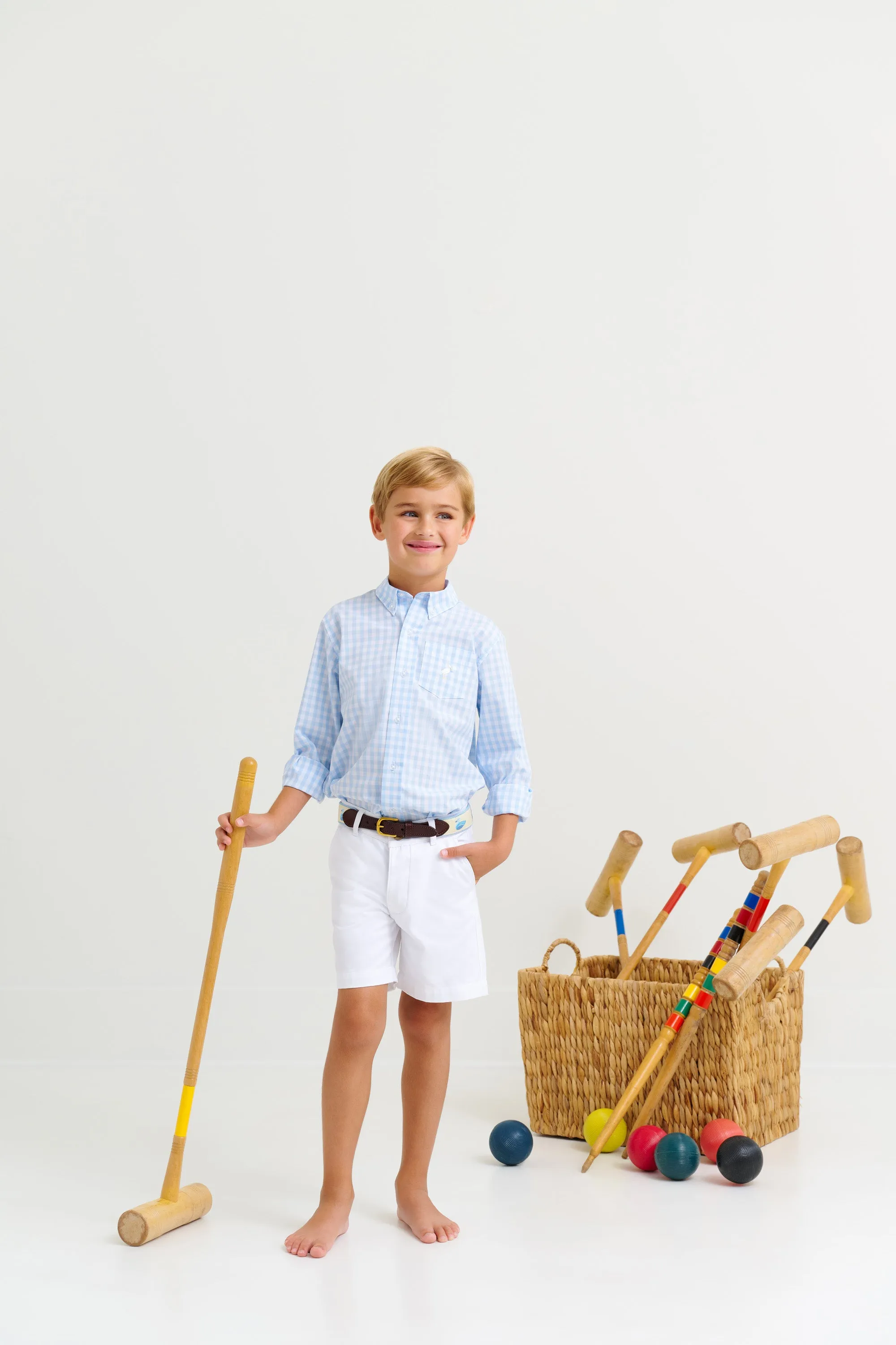 Charlie's Chinos - Worth Avenue White with Multicolor Stork