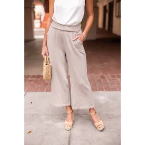 Cotton Side Slit Cropped Pant