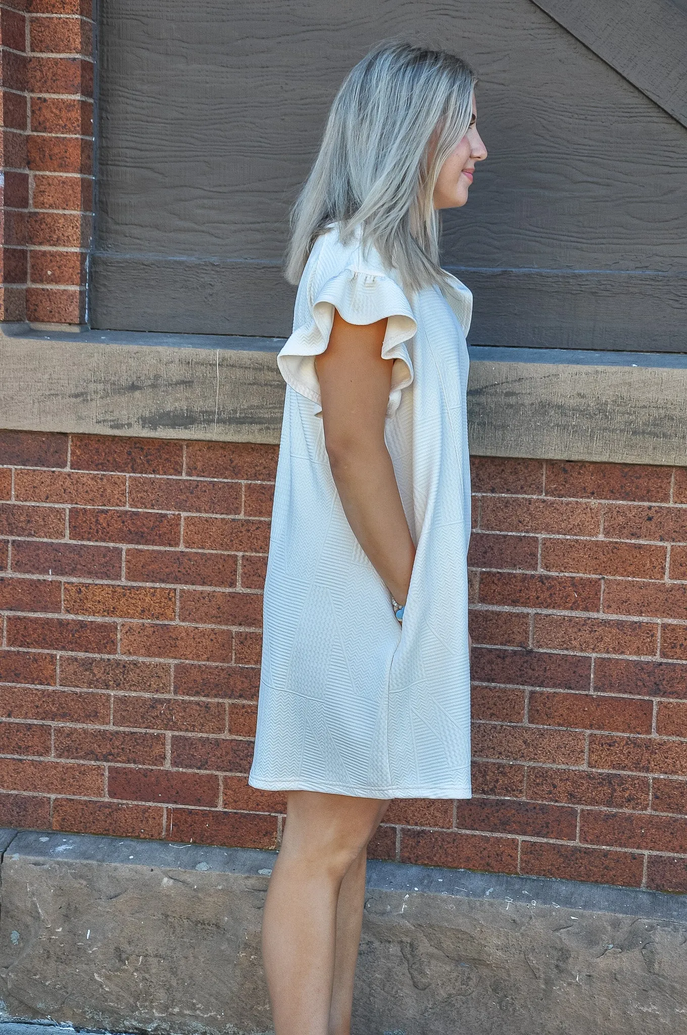 Criss Cross Lightweight Jacquard Knit Dress