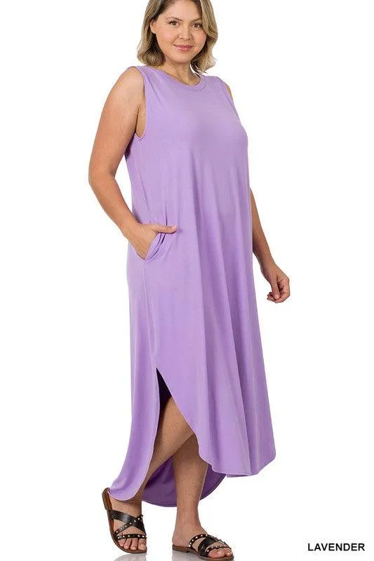 Curvy Solid Color Maxi Dress