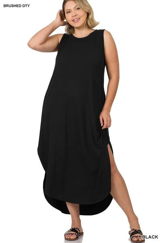 Curvy Solid Color Maxi Dress