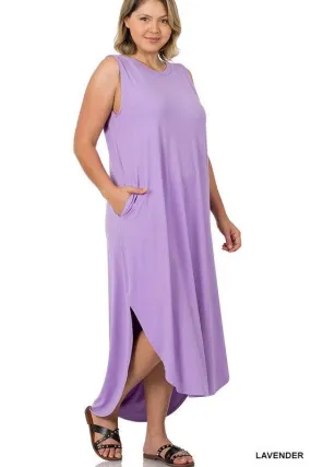 Curvy Solid Color Maxi Dress