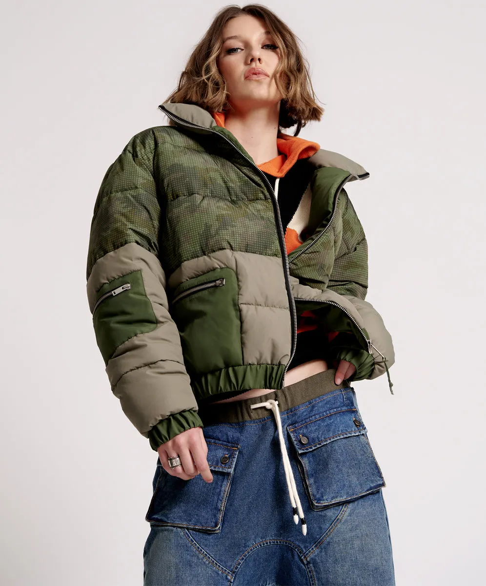 Dirtee Love Puffa Jacket - Khaki