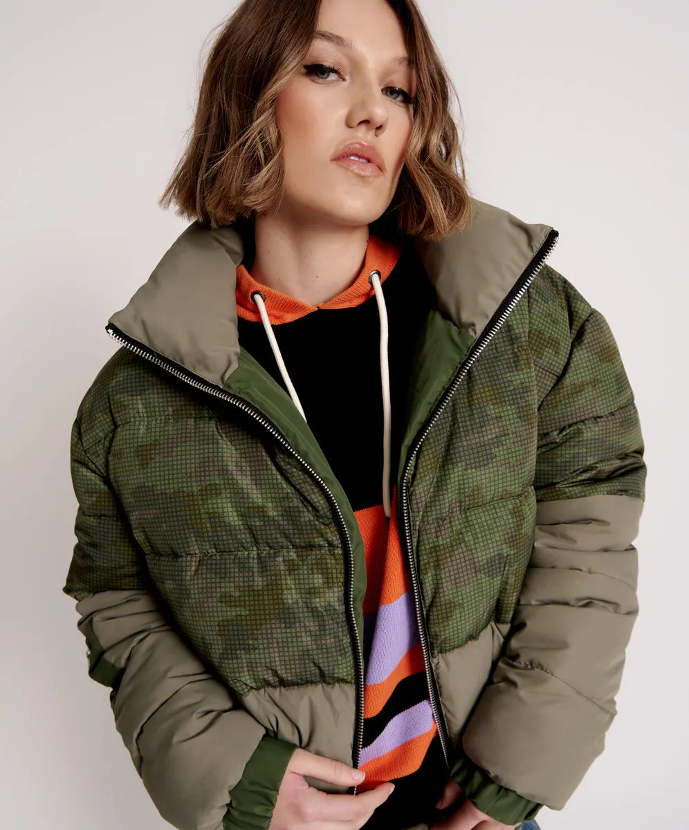 Dirtee Love Puffa Jacket - Khaki