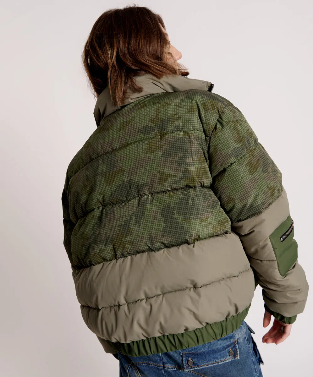 Dirtee Love Puffa Jacket - Khaki