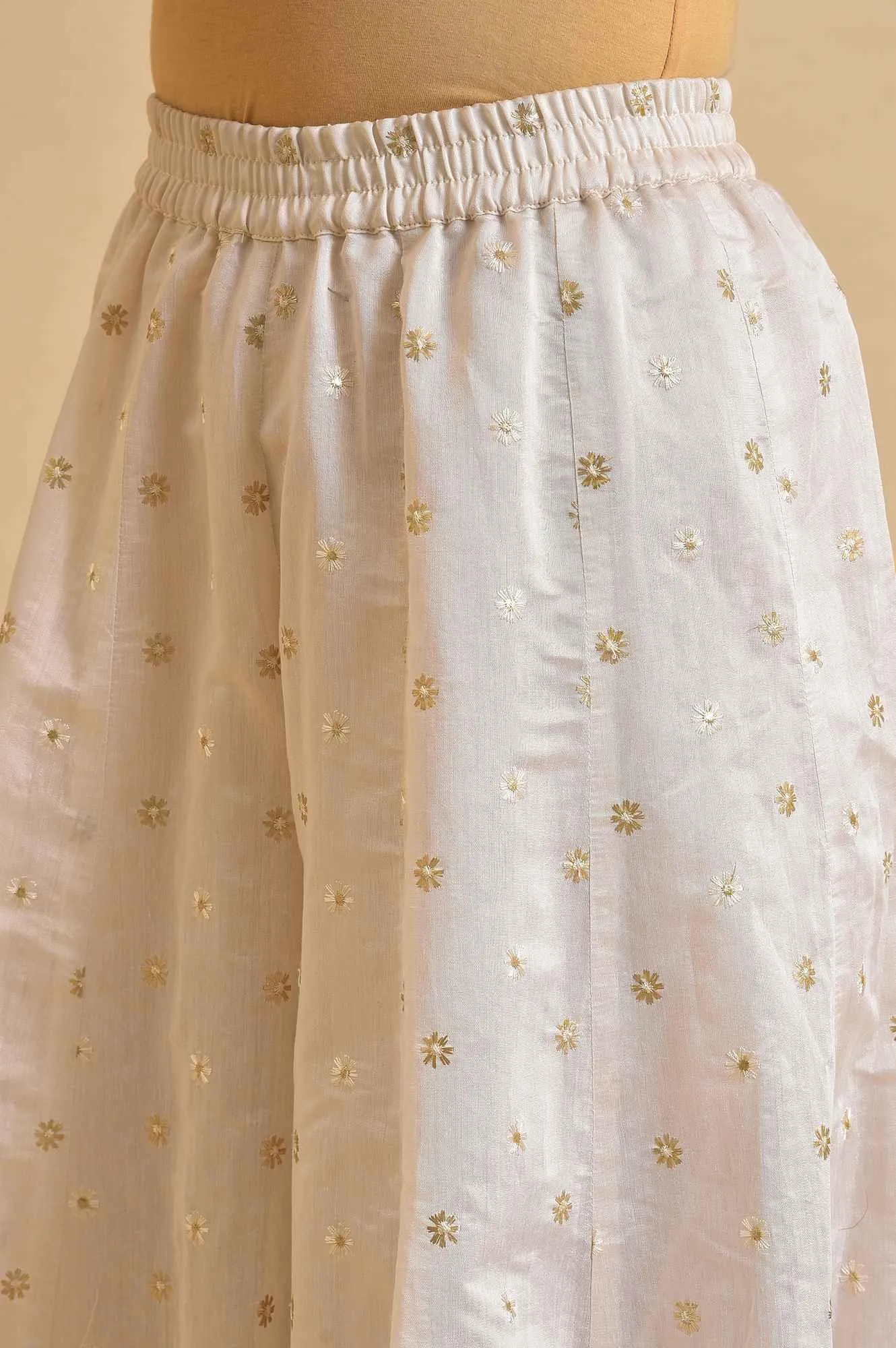 Ecru Floral Printed Festive kurta Set