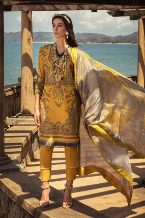 Eid Lawn Luxury Dress in Mustard Color #G5005