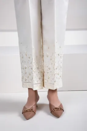 Embroidered Raw Silk Culottes