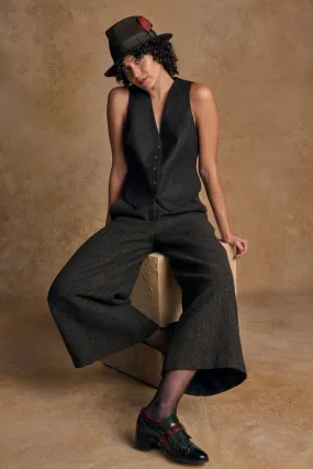 Enya Tweed Culottes - Donegal Pine Herringbone