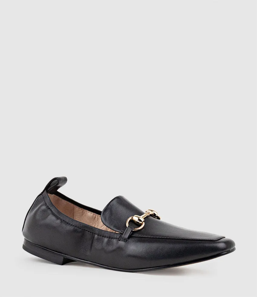 FINER Elastic Back Slipper With Hardware in Black