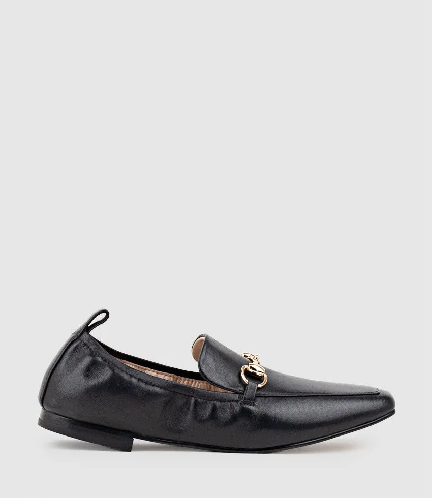 FINER Elastic Back Slipper With Hardware in Black