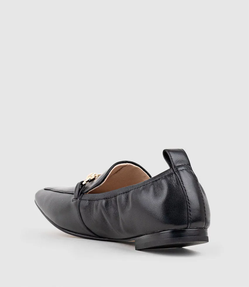FINER Elastic Back Slipper With Hardware in Black