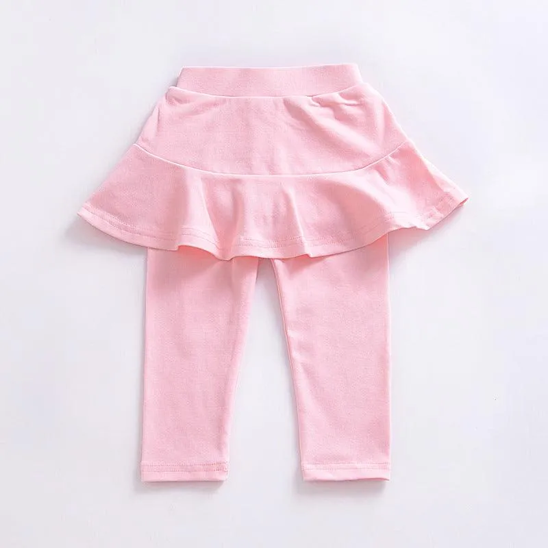 Girls fake two-piece children's legging skirt
