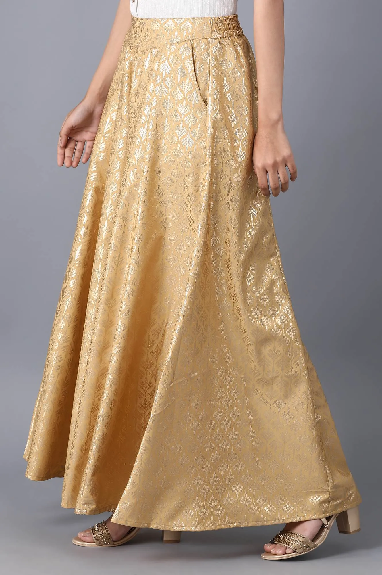 Gold Ankle Length Palazzo