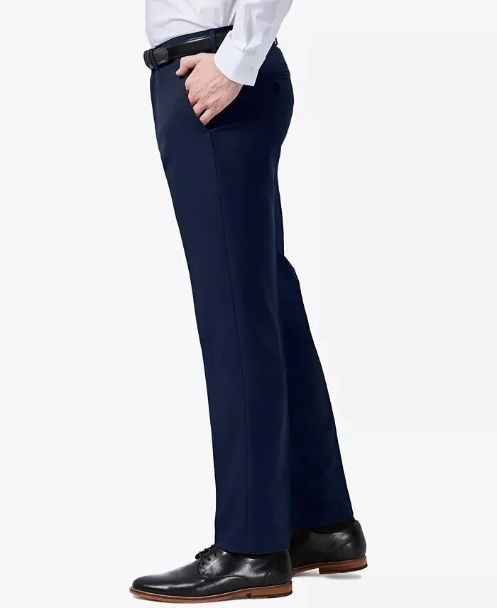 HAGGAR Mens Slim fit Dress Pants 30 / 32 Blue Solid Stretch