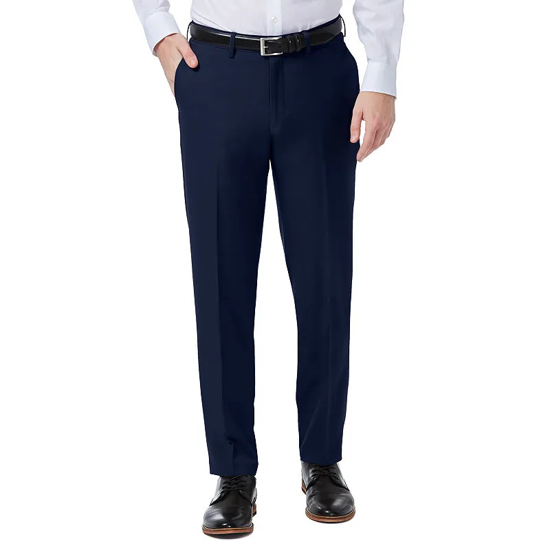 HAGGAR Mens Slim fit Dress Pants 30 / 32 Blue Solid Stretch