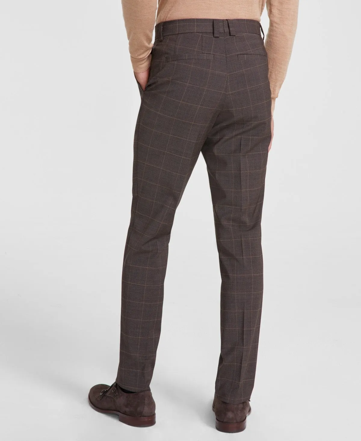 Hugo Boss Mens Modern fit Dress Pants 38 / 25 Brown Check