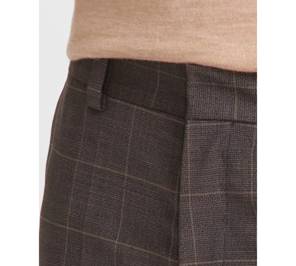 Hugo Boss Mens Modern fit Dress Pants 38 / 25 Brown Check