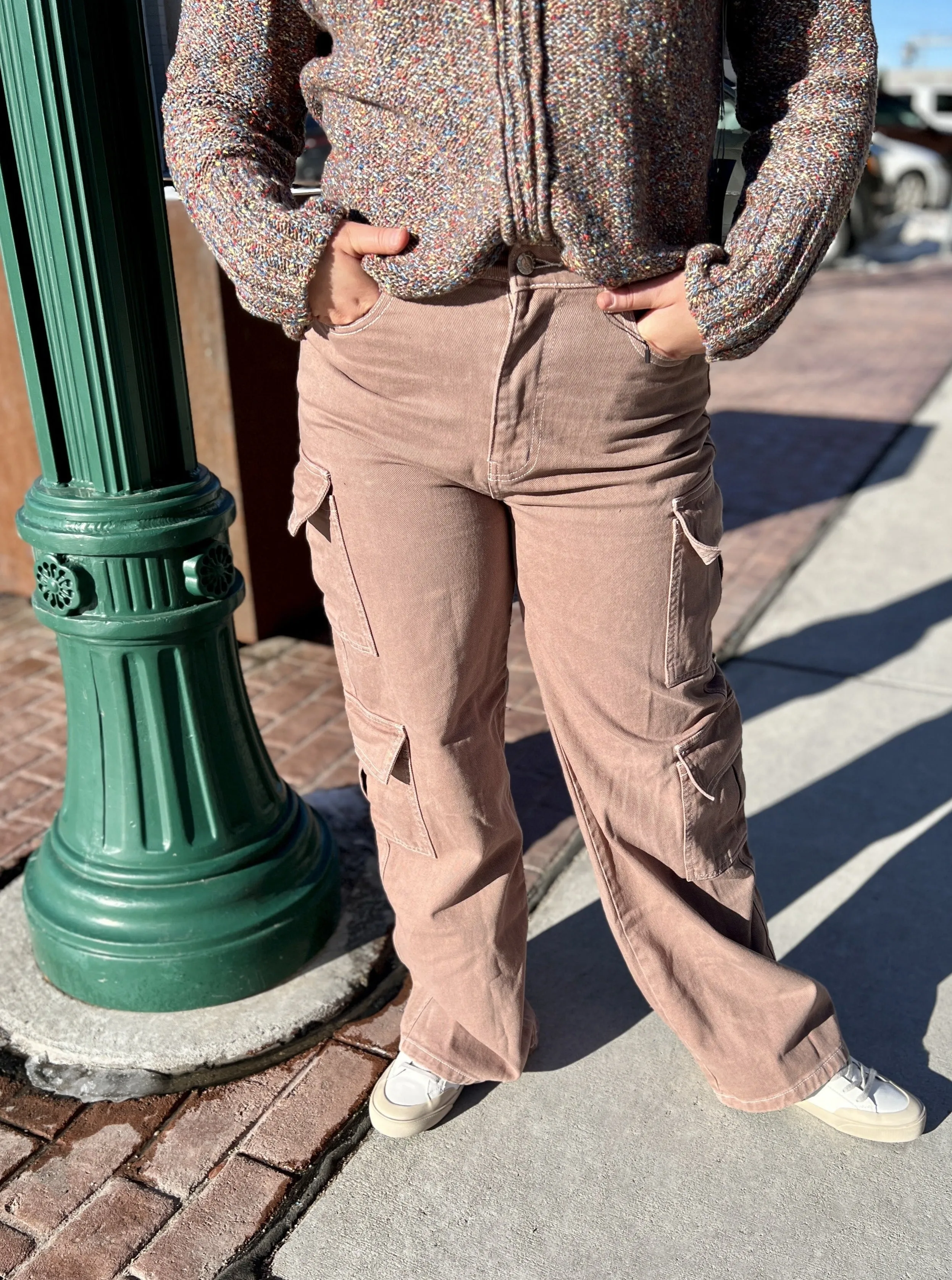 Kendra Double Pocketed Wide Leg Cargo Jeans