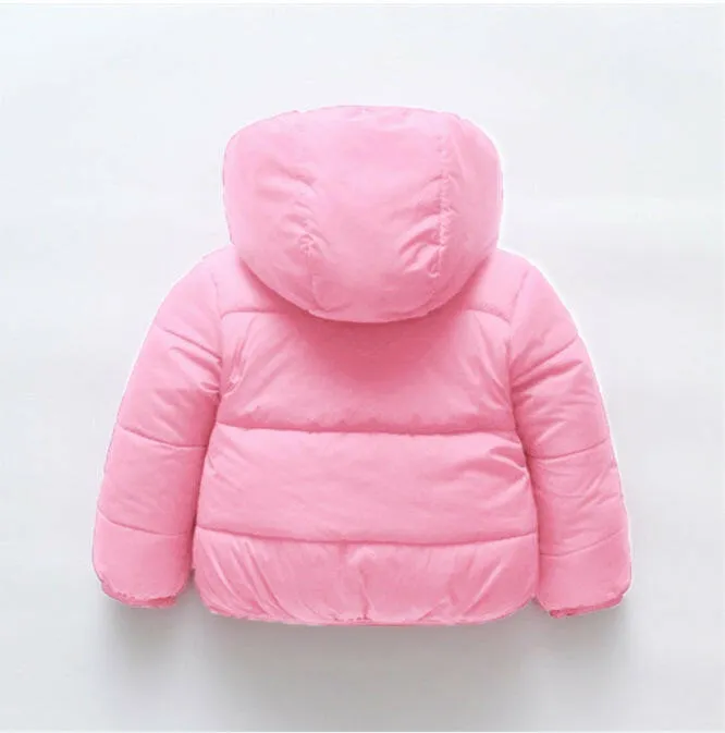 Kids Pink Puffer Jacket Plush Teddy Lined Pink Puffer Jacket