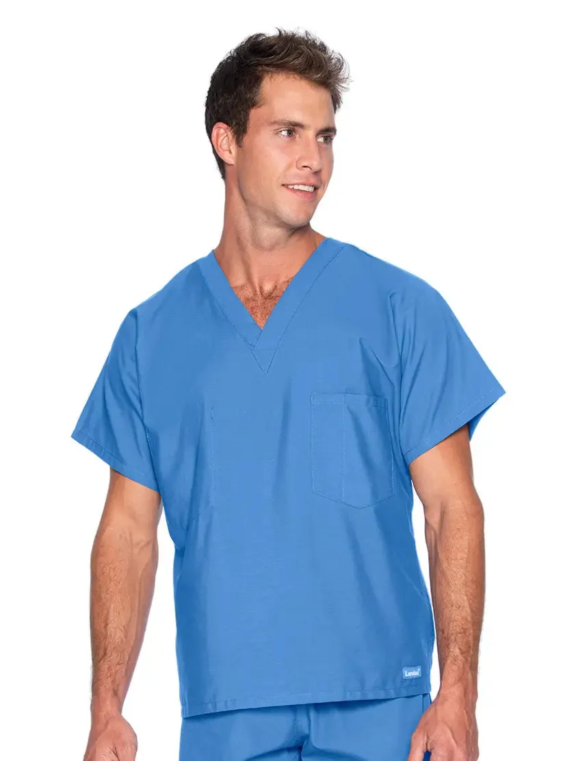 Landau Essentials Unisex 1-Pocket V-Neck Scrub Top - Tall Sizes